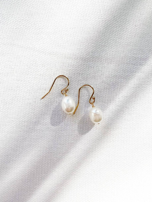 Kaia Freshwater Pearl Dangle Earrings 14k Gold Filled