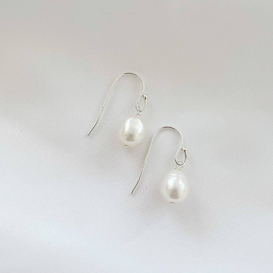 Kaia Freshwater Pearl Dangle Earrings Silver